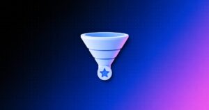 Ícone de funil com selo de estrela representando a pontuação e priorização de leads no Lead Scoring