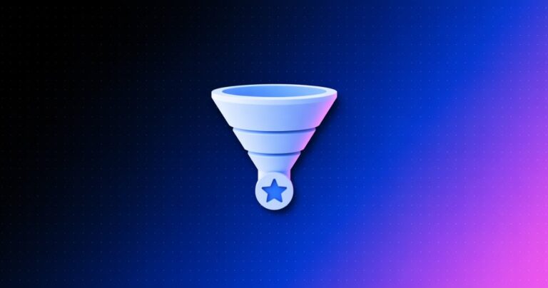 Ícone de funil com selo de estrela representando a pontuação e priorização de leads no Lead Scoring