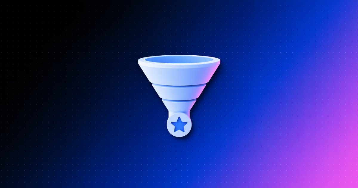 Ícone de funil com selo de estrela representando a pontuação e priorização de leads no Lead Scoring